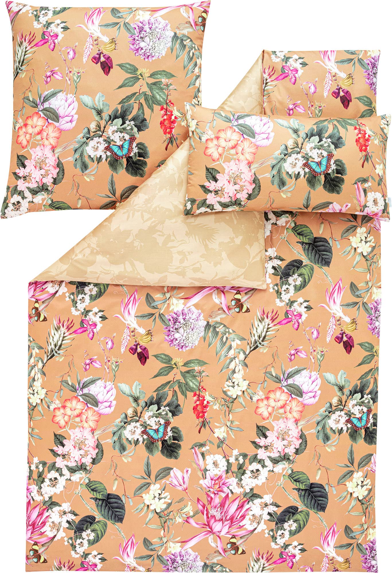 estella-mako-satin-bettw-sche-fiore-messing-155x200-cm-80x80-cm-40x80-cm image 1