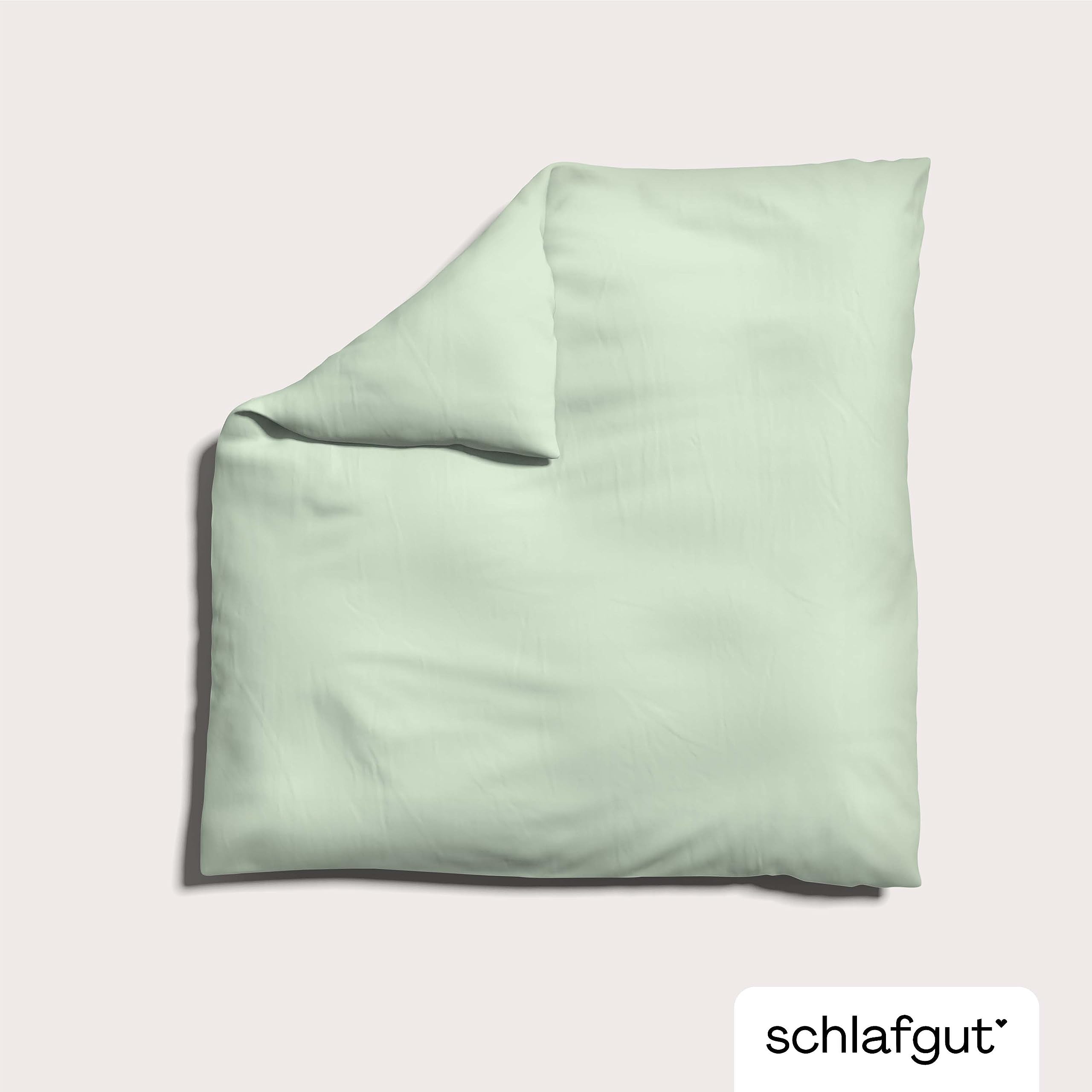 schlafgut-knitted-jersey-bettdecke-bezug-200x200-cm-green-light-uni-bio-baumwoll image 2