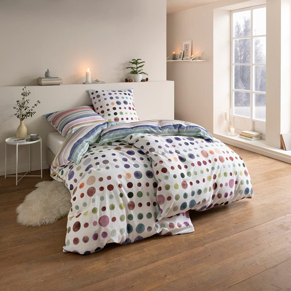 estella-joy-kuschelflanell-bettw-sche-135x200-cm-bunt-punkte-aquarell-wende-set image 2