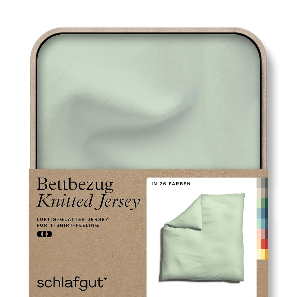 schlafgut-knitted-jersey-bettdecke-bezug-200x200-cm-green-light-uni-bio-baumwoll image 1