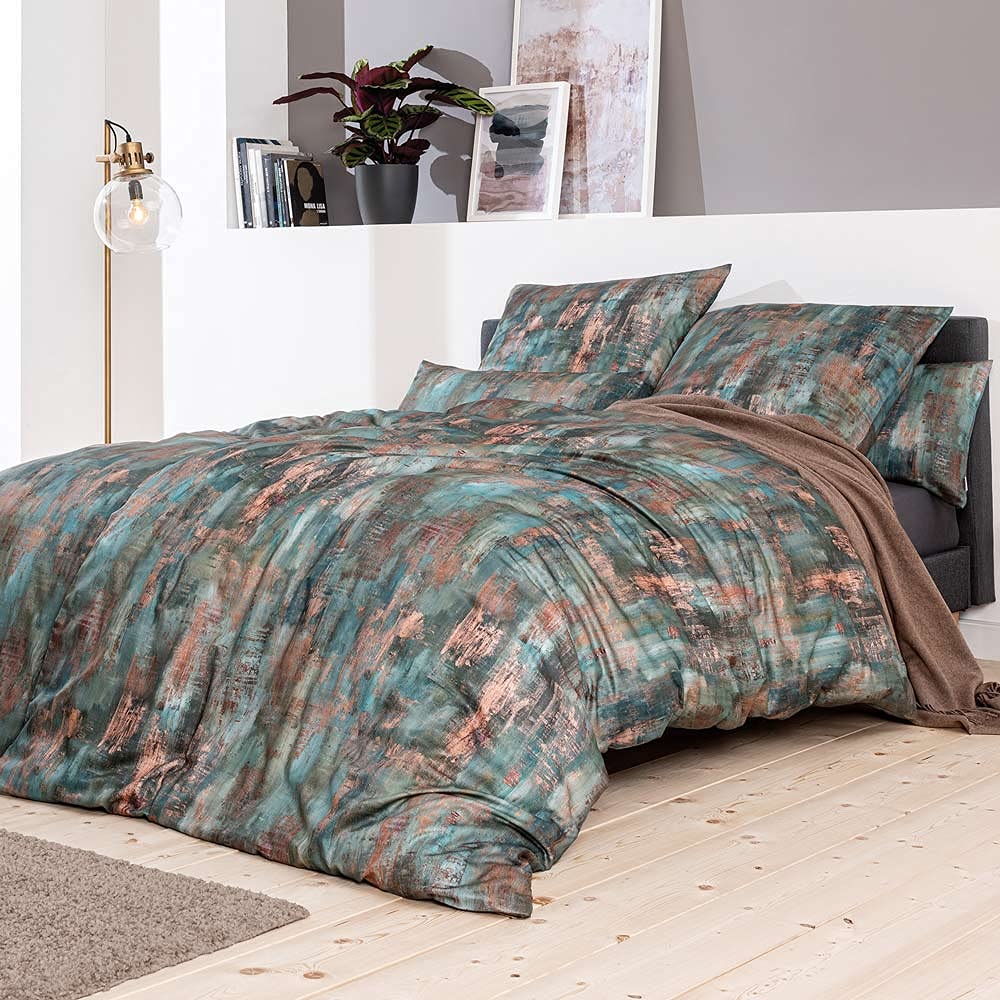 estella-satin-de-luxe-bettw-sche-juliano-petrol-155x220-cm-80x80-cm-40x80-cm image 1