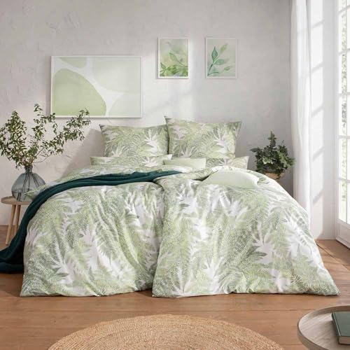 estella-mako-satin-bettw-sche-155x220-belara-gr-n-farn-bl-tter-wei-7971-530 image 6