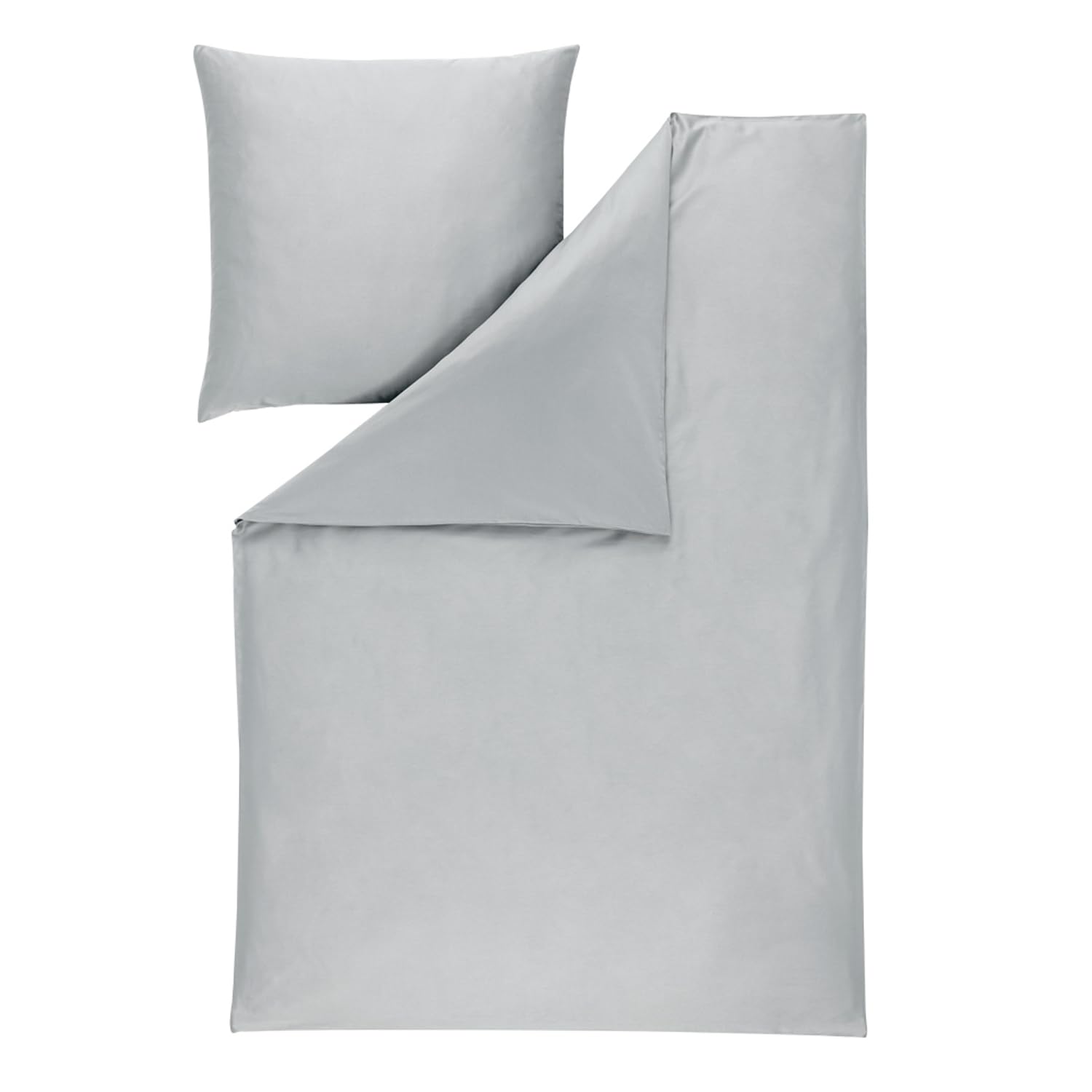 estella-uni-satin-bettw-sche-platin-mako-baumwolle image 1