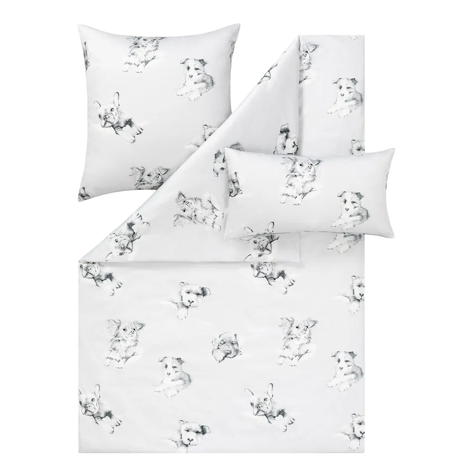 estella-mako-satin-bettw-sche-dogs-silber-100-baumwolle image 1