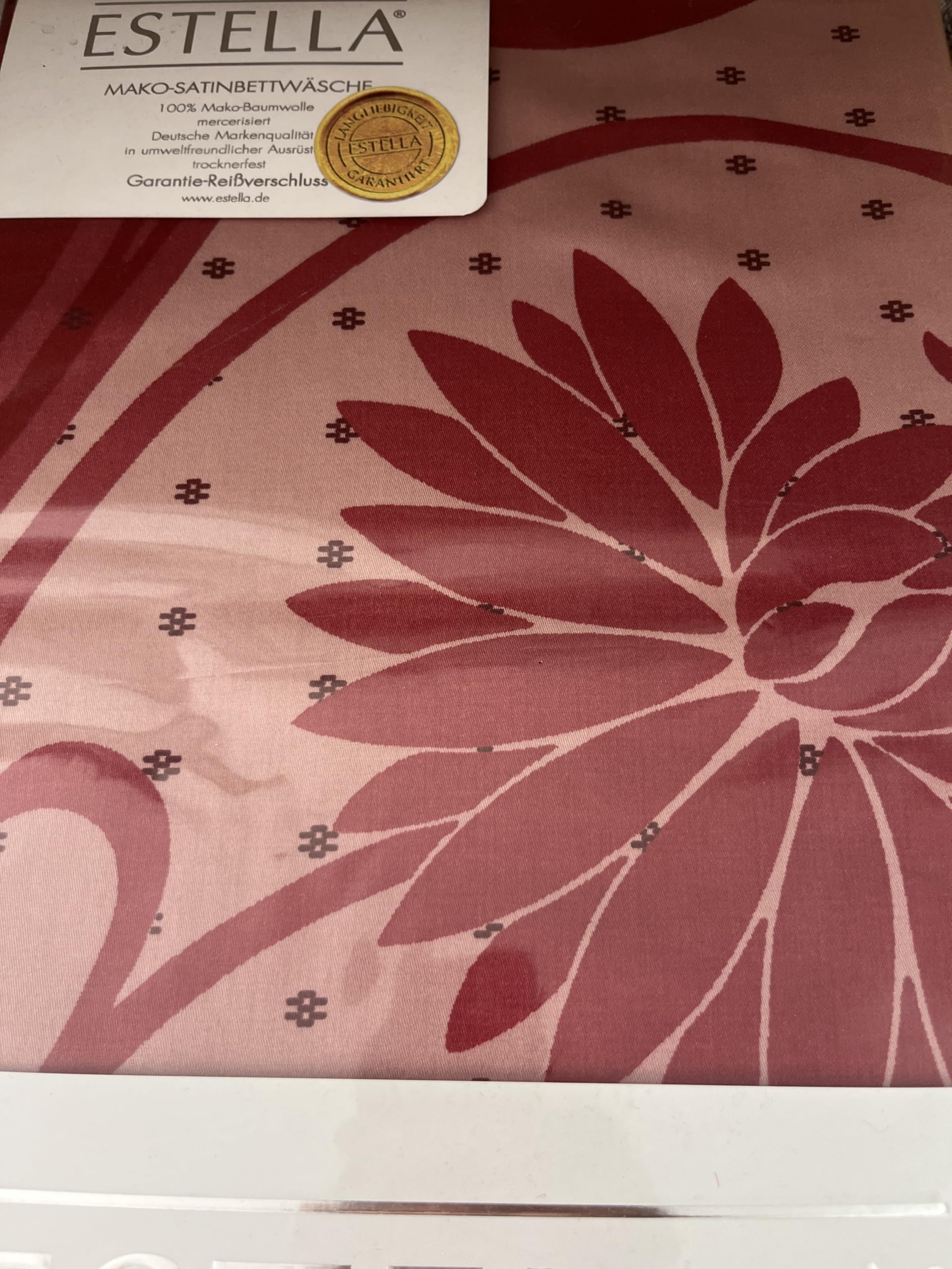 estella-mako-satin-bettw-sche-135x200-cm-80x80-cm-rot-blumenmuster image 2