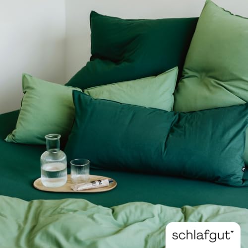 schlafgut-knitted-jersey-bettw-sche-set-135x200-cm-40x80-cm-green-mid image 7