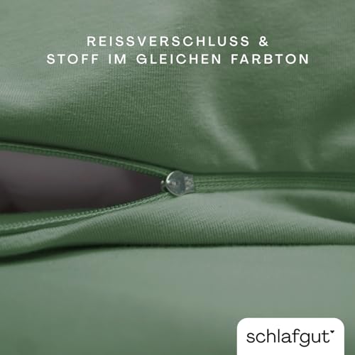 schlafgut-knitted-jersey-bettw-sche-set-135x200-cm-40x80-cm-green-mid image 8