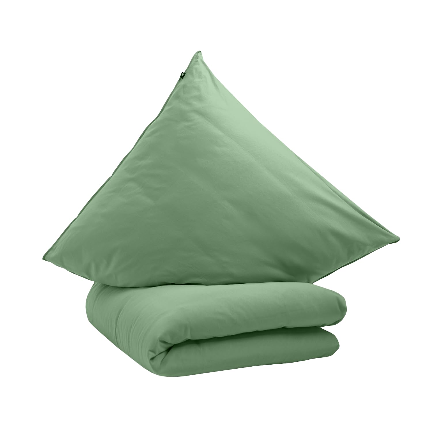schlafgut-knitted-jersey-bettw-sche-set-135x200-cm-80x80-cm-green-mid image 1