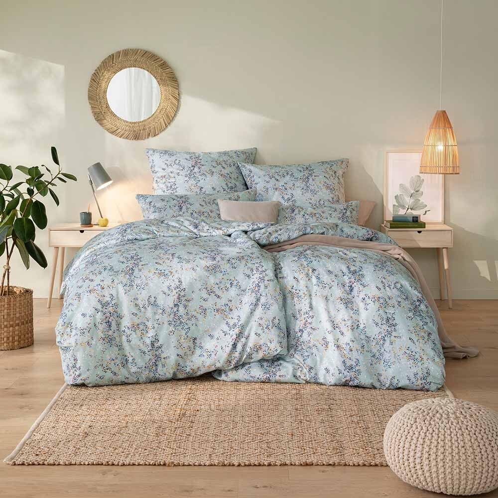 estella-mako-satin-bettw-sche-155x220-delizia-mint-bl-tter-tupfen-7951-520 image 1