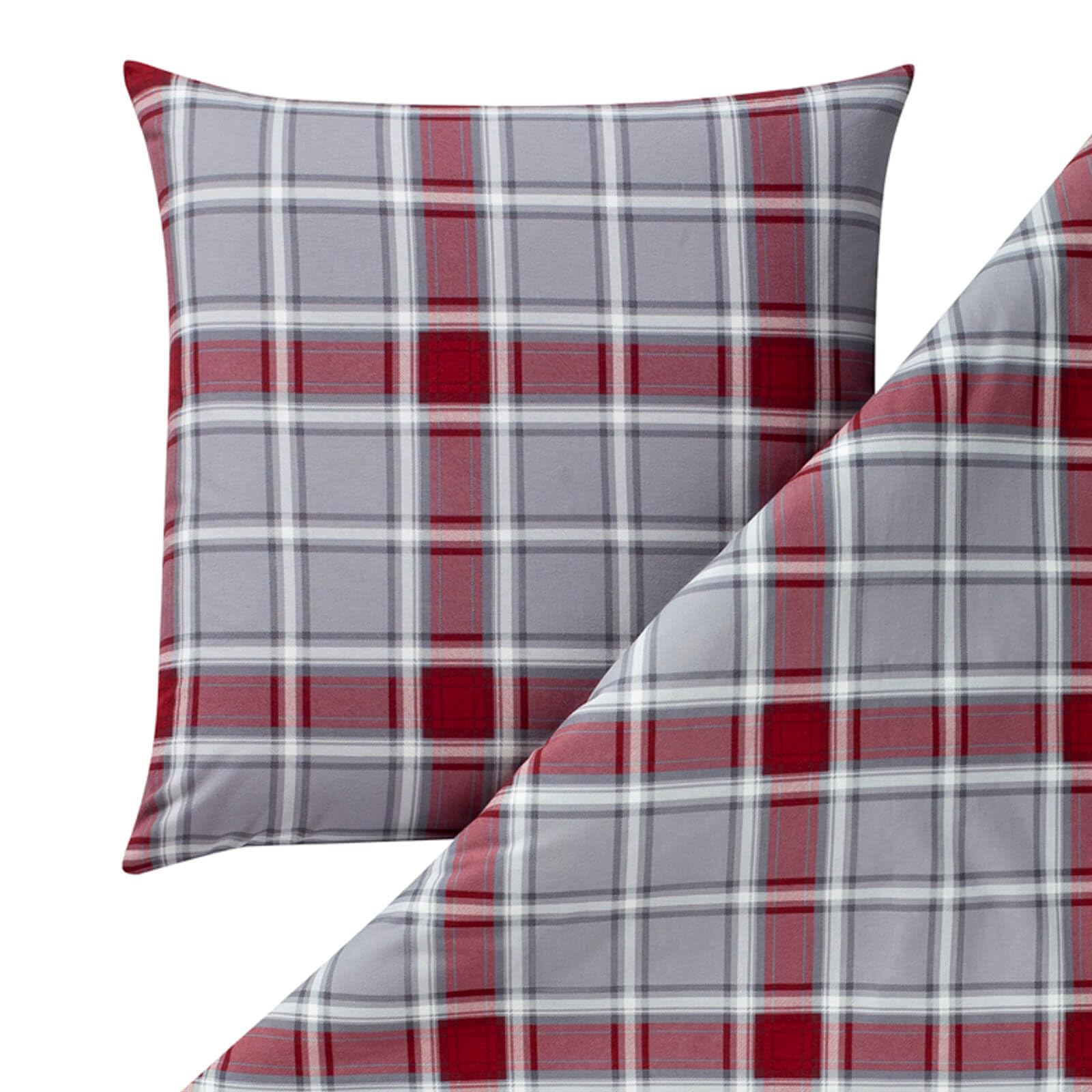 estella-quirin-kuschelflanell-bettw-sche-grau-rot-karo-155x220-cm-80x80-cm image 2