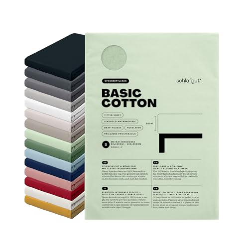 schlafgut-basic-cotton-spannbettlaken-90x200-cm-100-baumwolle-green-light image 6