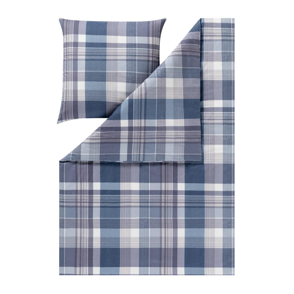 estella-ambros-4473-kuschelflanell-bettw-sche-navy-karo-155-x-220-cm image 8