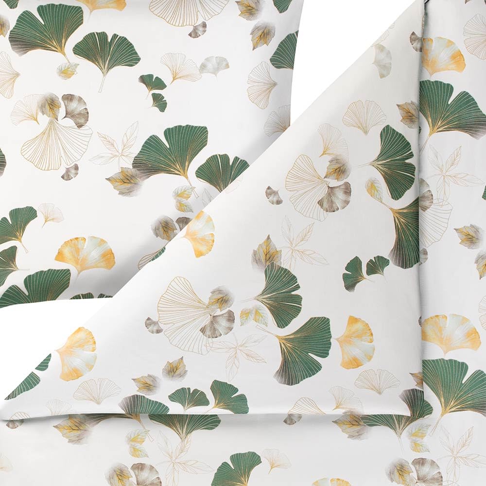 estella-gisele-bettw-sche-140x200-70x90-cm-gr-n-ginkgo-mako-satin-100-baumwolle image 4