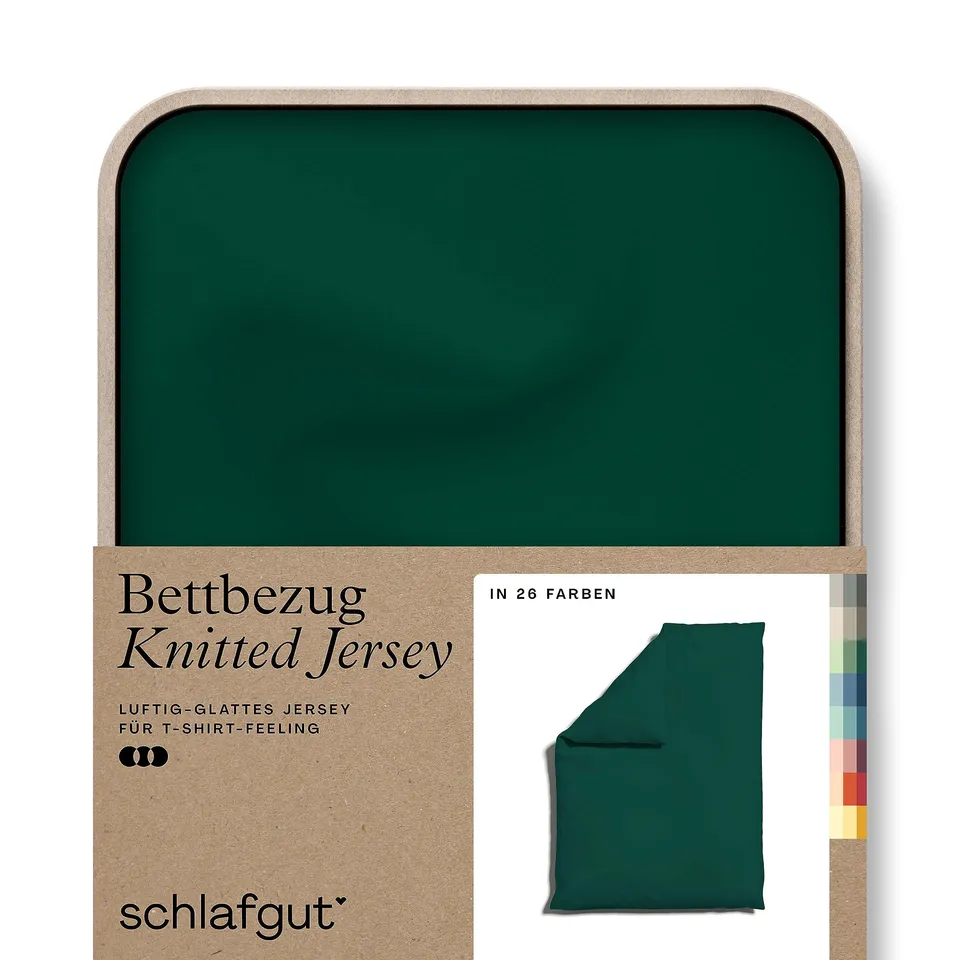 schlafgut-knitted-jersey-bettdecke-bezug-135x200-cm-green-deep-bio-baumwolle image 1