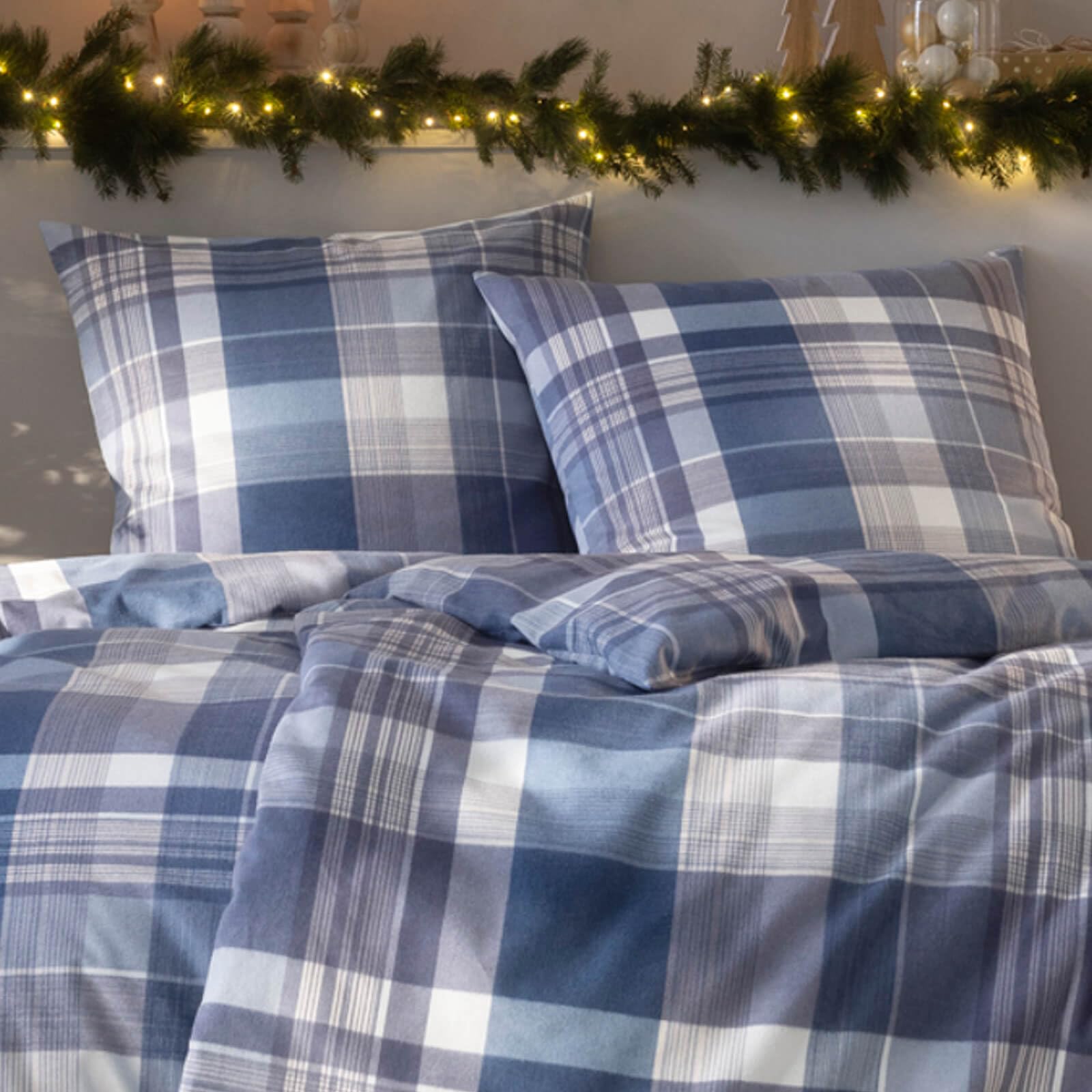 estella-ambros-4473-kuschelflanell-bettw-sche-navy-karo-155-x-220-cm image 5