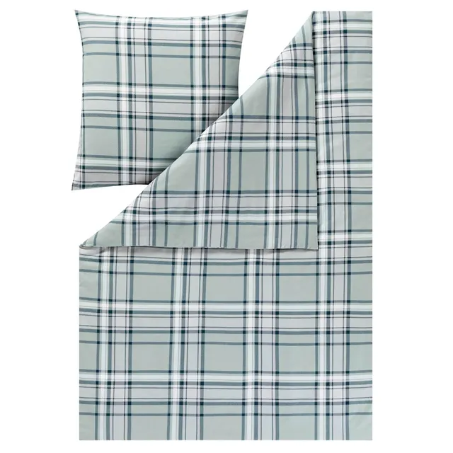 estella-bettw-sche-hannes-4459-kuschelflanell-karo-jade-155x220-cm image 1