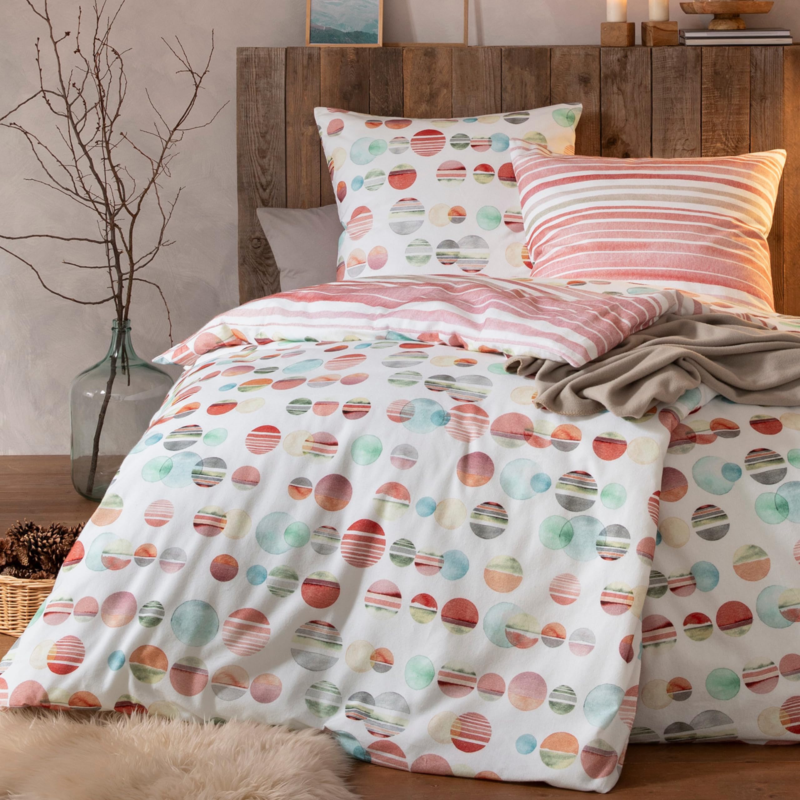 estella-flausch-bettw-sche-set-135x200-cm-80x80-cm-design-02-kuschelflanell image 2