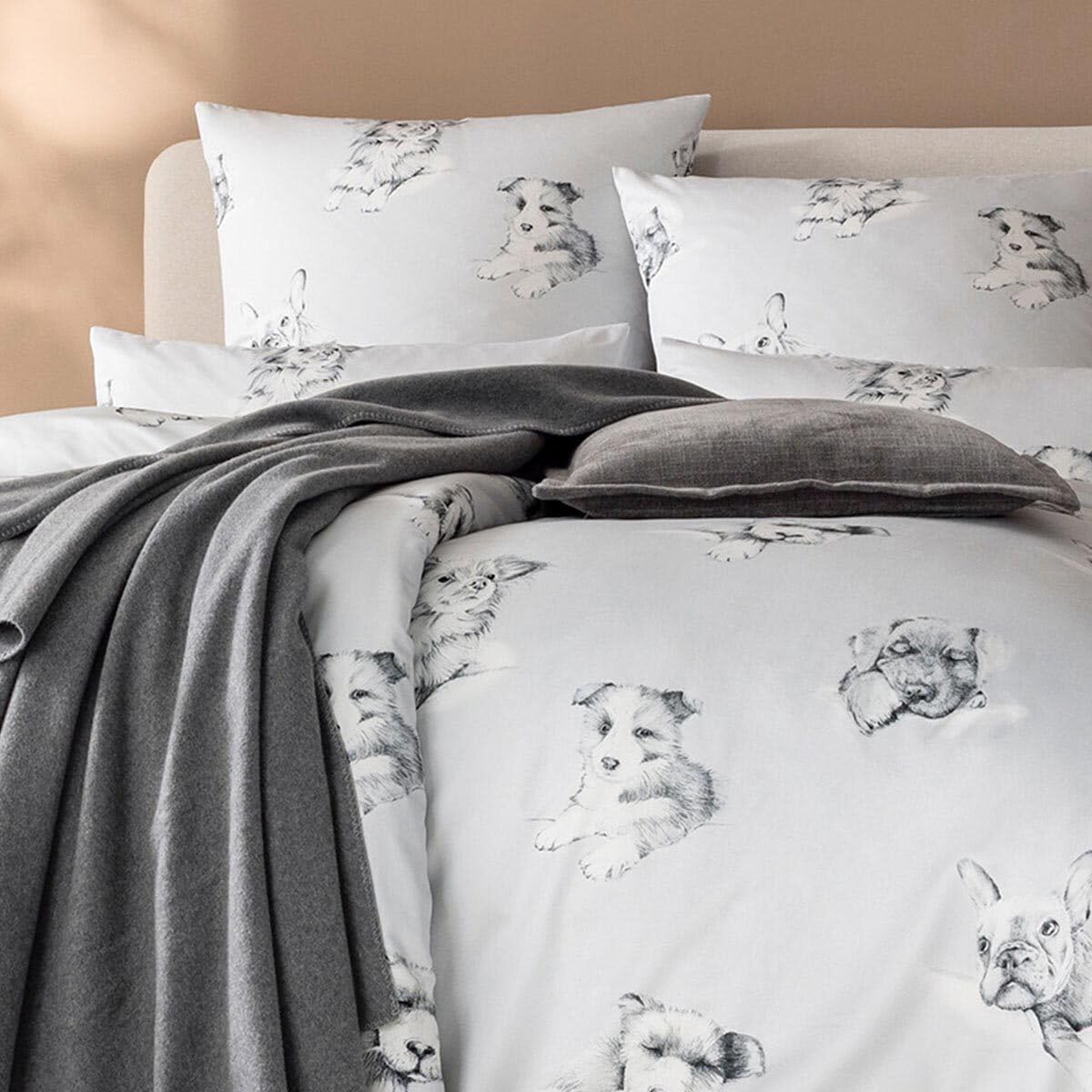 estella-mako-satin-bettw-sche-dogs-silber-100-baumwolle image 4