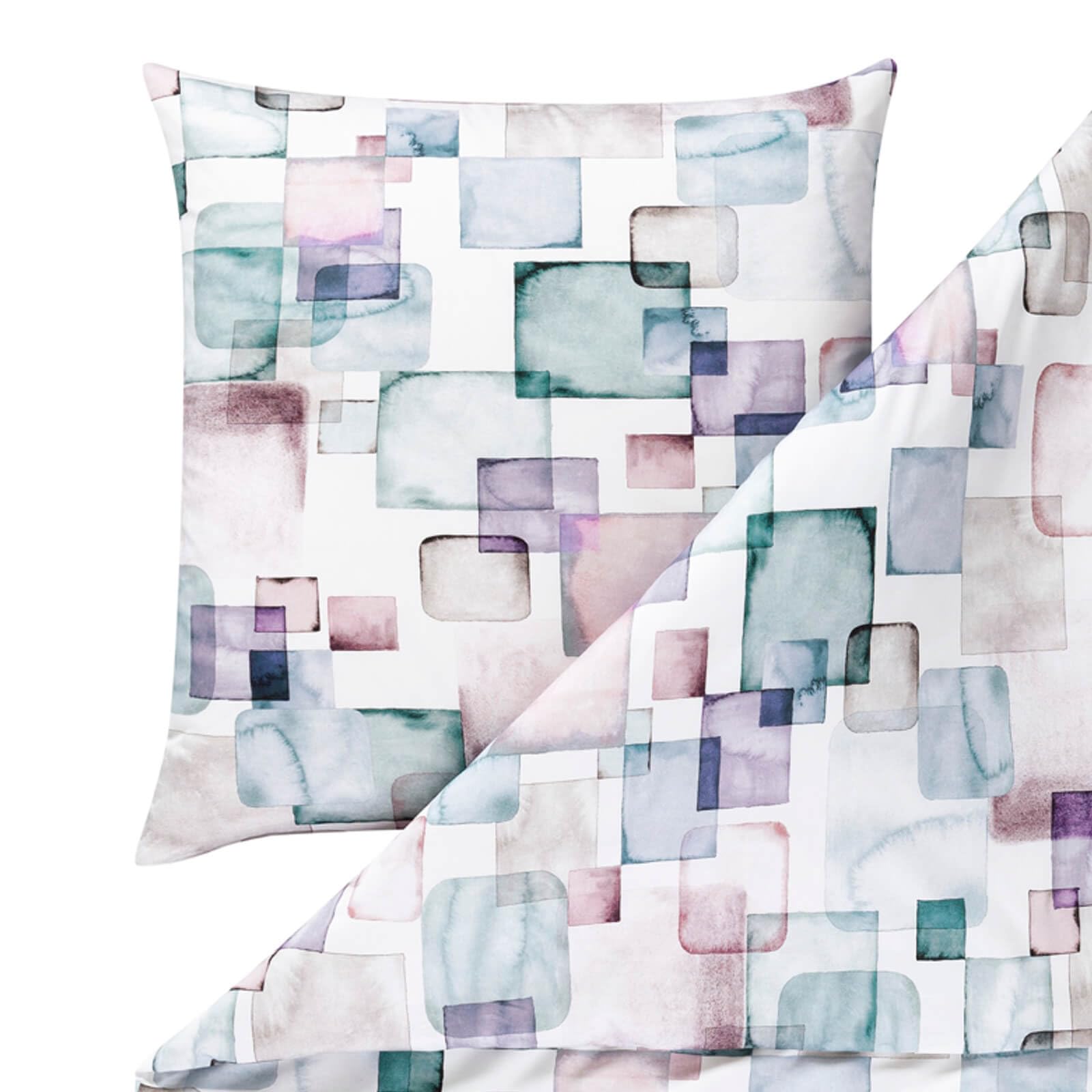estella-mako-satin-bettw-sche-squares-2-teilig-155x220-cm-rosa-aquarell-quadrate image 2