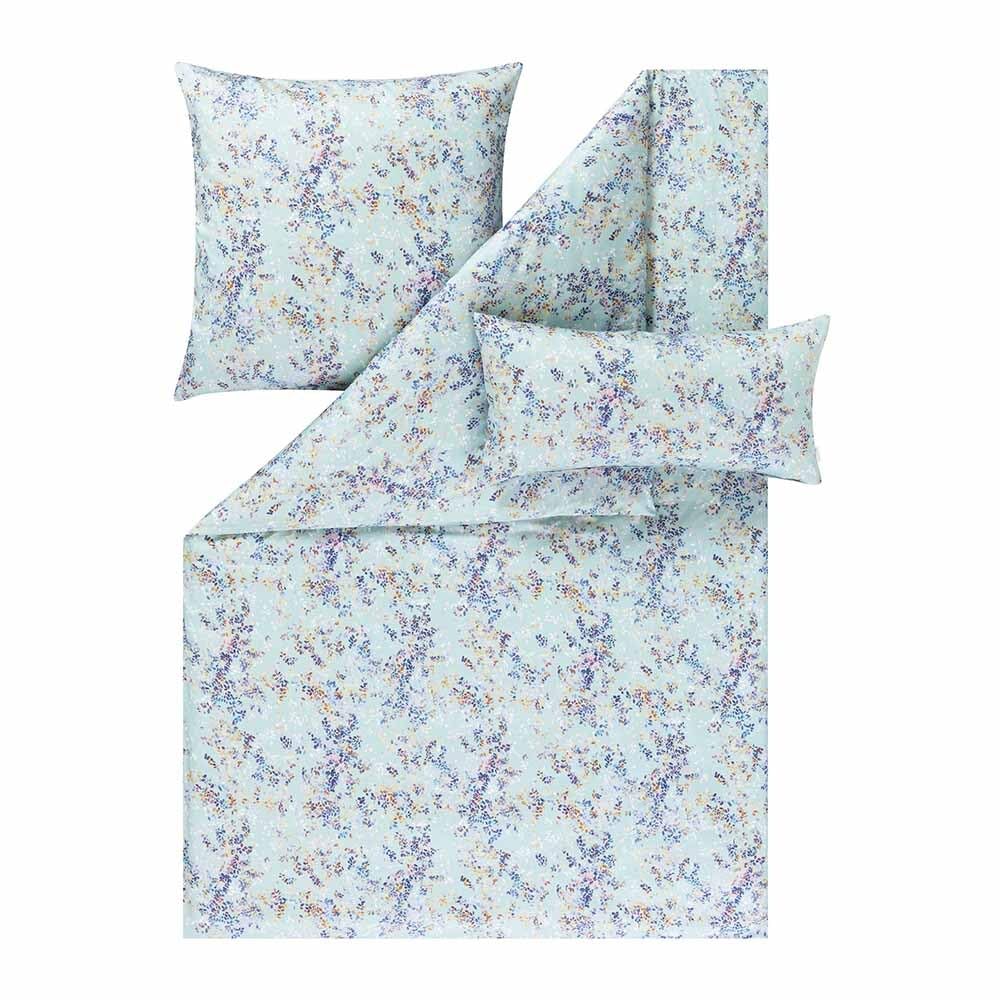 estella-mako-satin-bettw-sche-155x220-delizia-mint-bl-tter-tupfen-7951-520 image 2