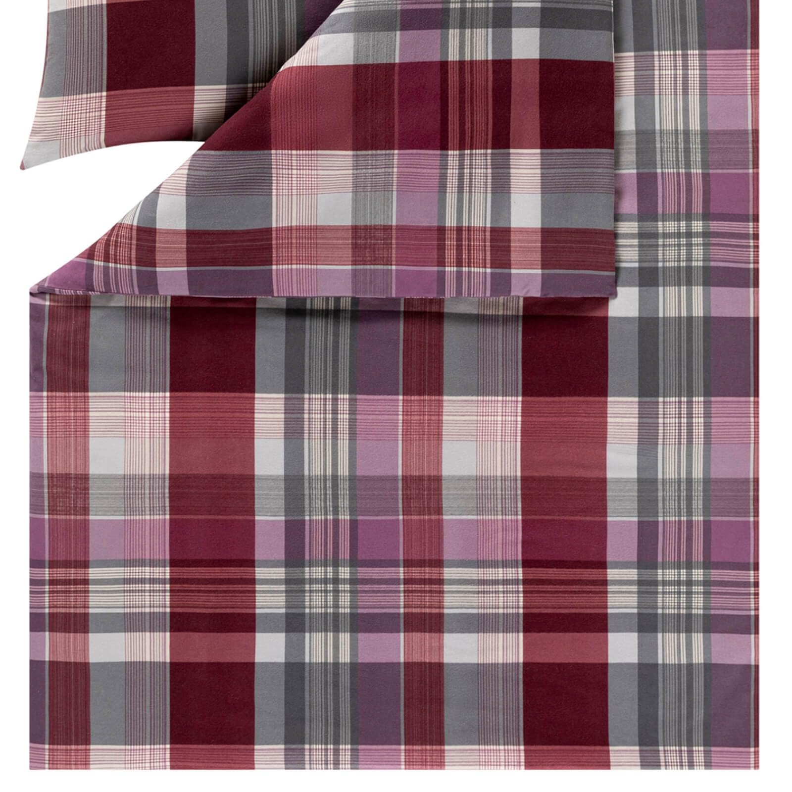 estella-ambros-4473-kuschelflanell-bettw-sche-aubergine-karo-135-x-200-cm image 3