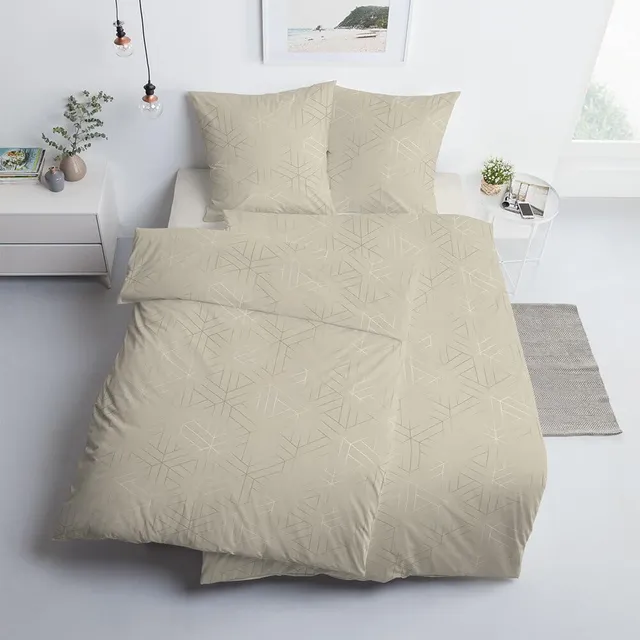 estella-mako-satin-bettw-sche-135x200-luan-ecrue-uni-waben-rauten-7919-220 image 1