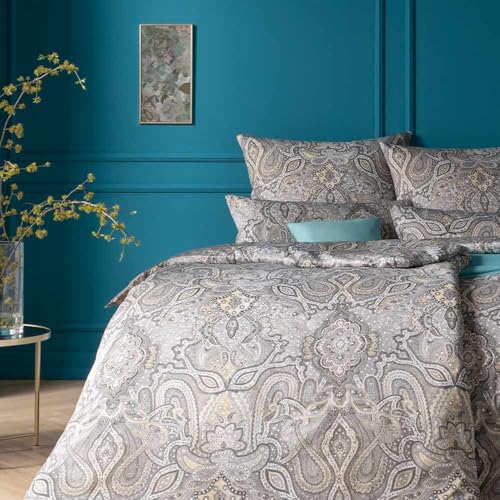 estella-fernanda-mako-satin-bettw-sche-silber-135x200-cm-80x80-cm-100-baumwolle image 6