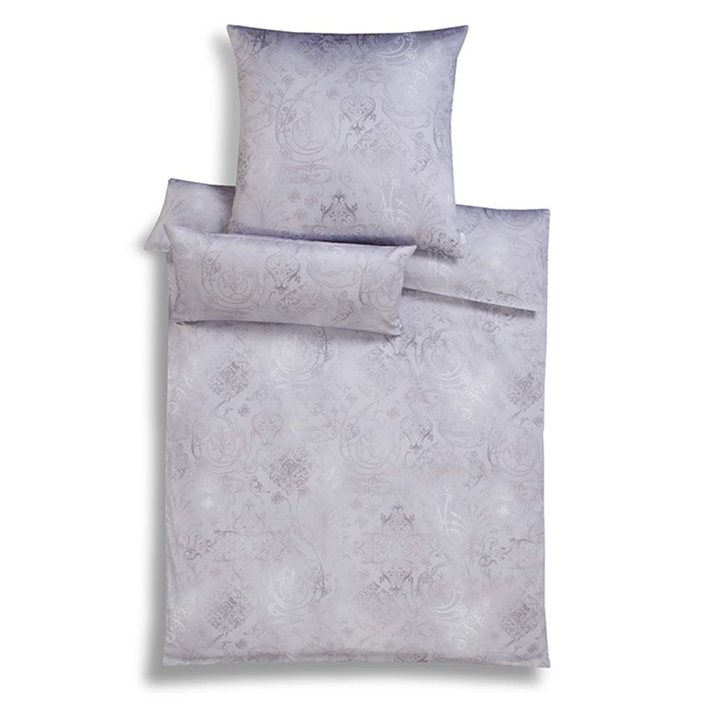 estella-svizzera-satin-bettw-sche-155x200-silber-gratis-kissenbezug image 1
