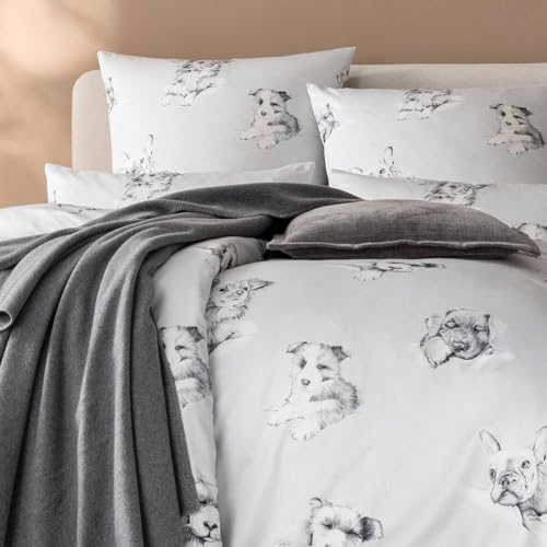 estella-mako-satin-bettw-sche-dogs-silber-100-baumwolle image 8