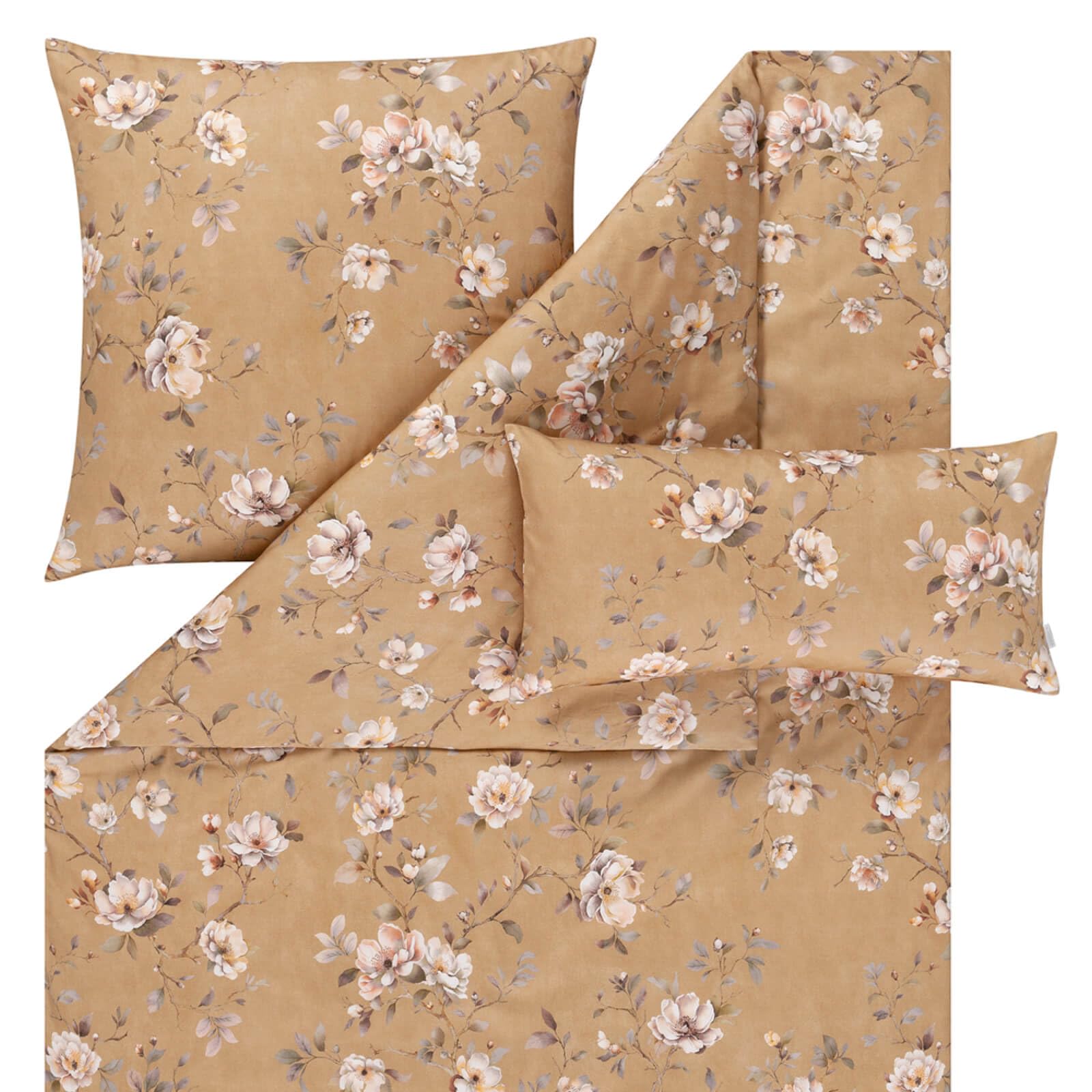 estella-lara-mako-satin-bettw-sche-135x200-messing-creme-floral-7954-740 image 2