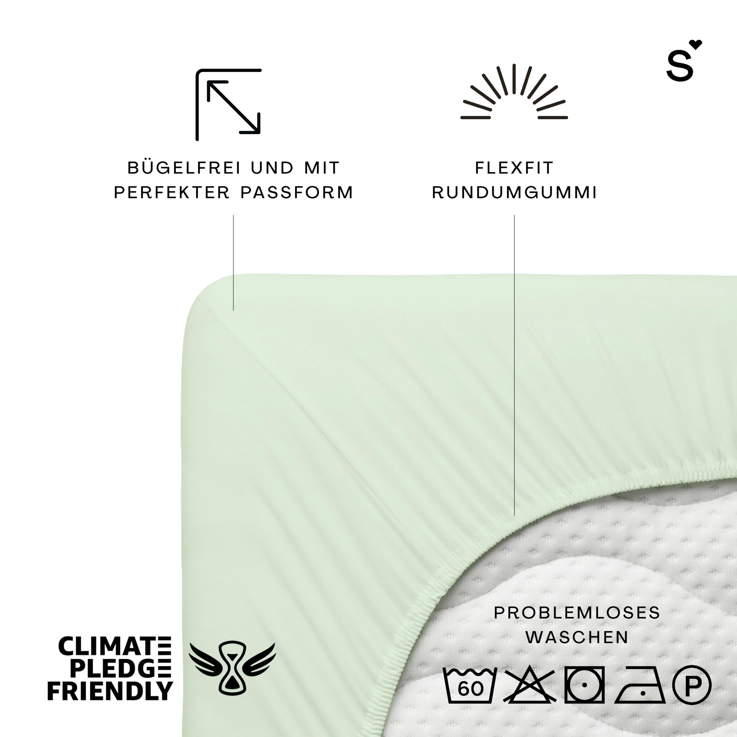 schlafgut-premium-spannbettlaken-180x200-cm-bio-baumwolle-green-light image 2