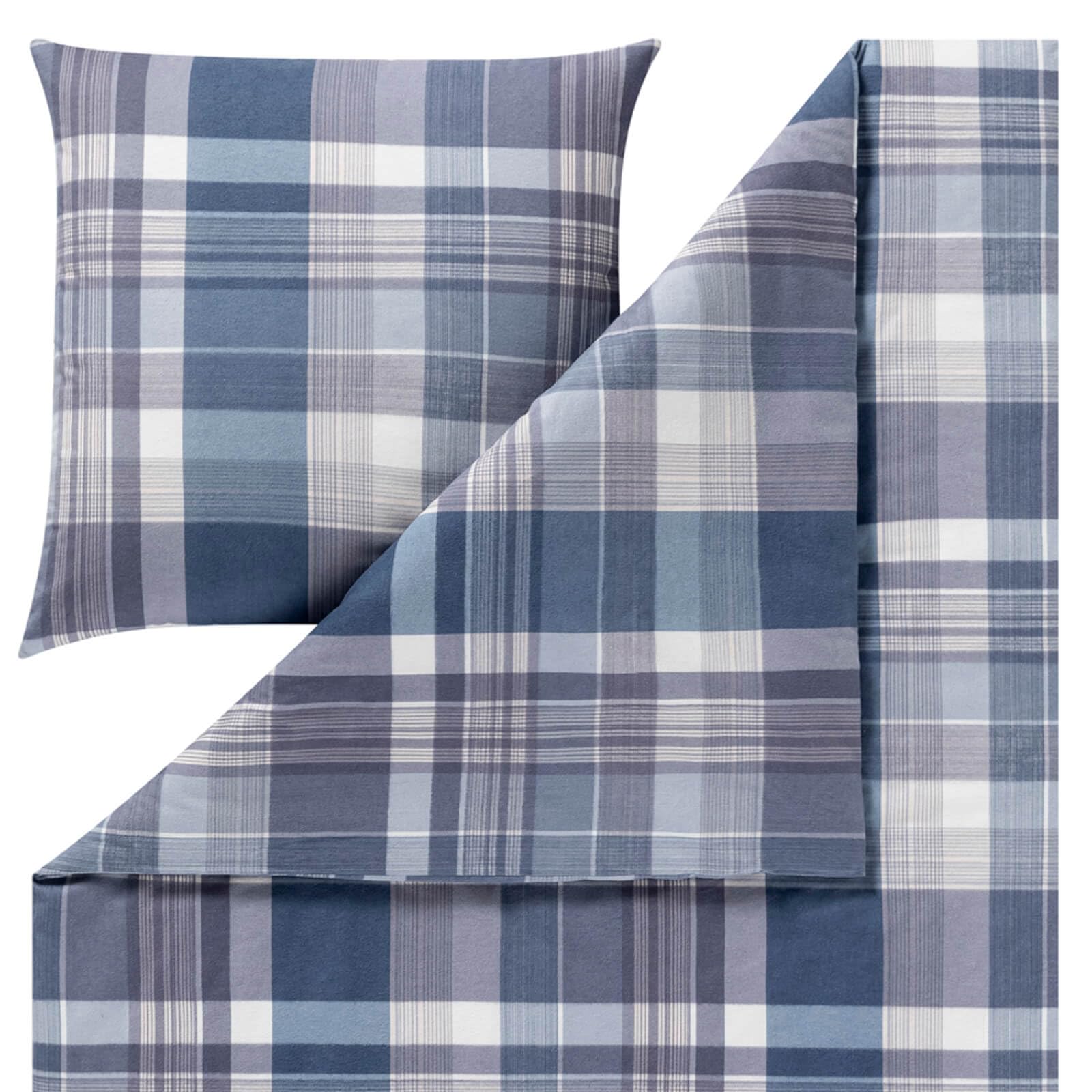 estella-ambros-4473-kuschelflanell-bettw-sche-navy-karo-155-x-220-cm image 2