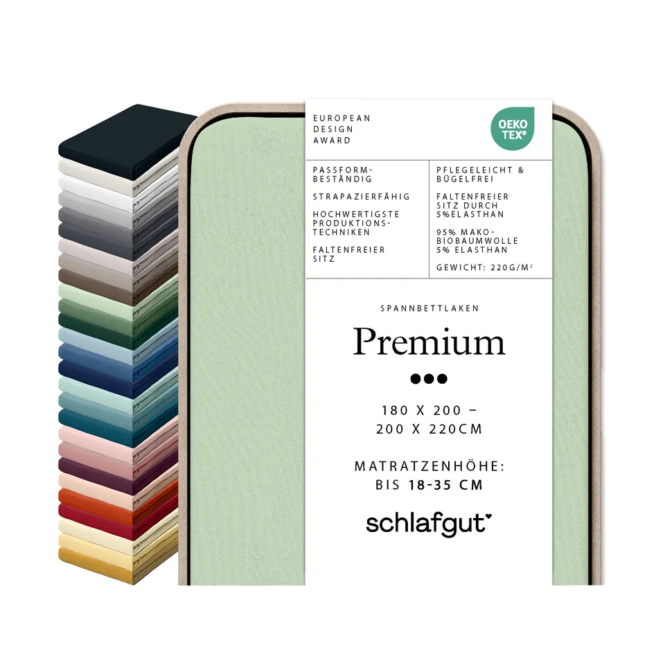 schlafgut-premium-spannbettlaken-180x200-cm-bio-baumwolle-green-light image 1