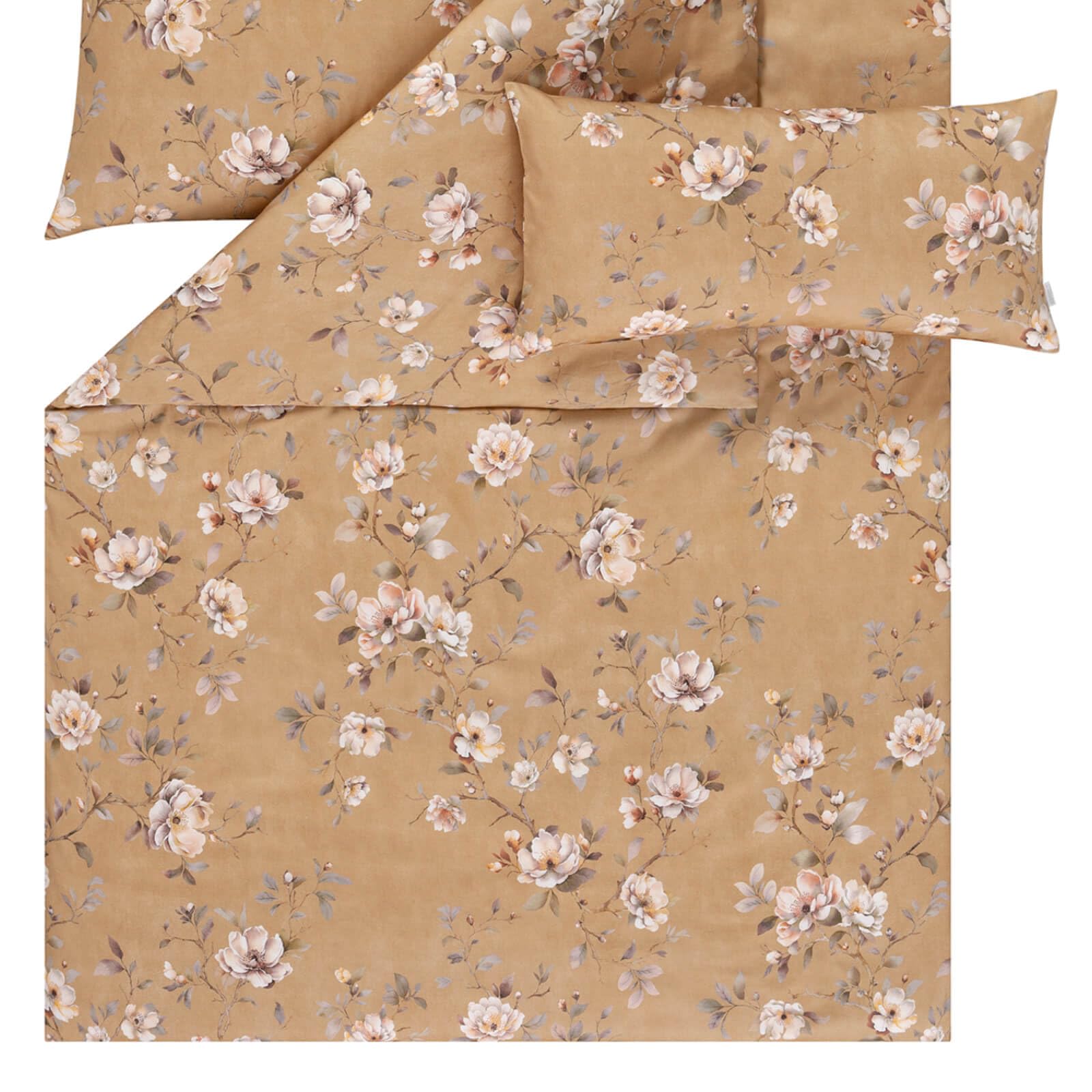 estella-lara-mako-satin-bettw-sche-135x200-messing-creme-floral-7954-740 image 3