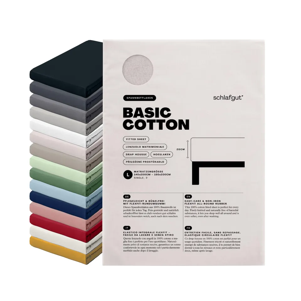 schlafgut-basic-cotton-spannbettlaken-140x200-cm-100-baumwolle-sand-light image 1