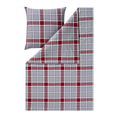 estella-quirin-kuschelflanell-bettw-sche-grau-rot-karo-155x220-cm-80x80-cm image 8