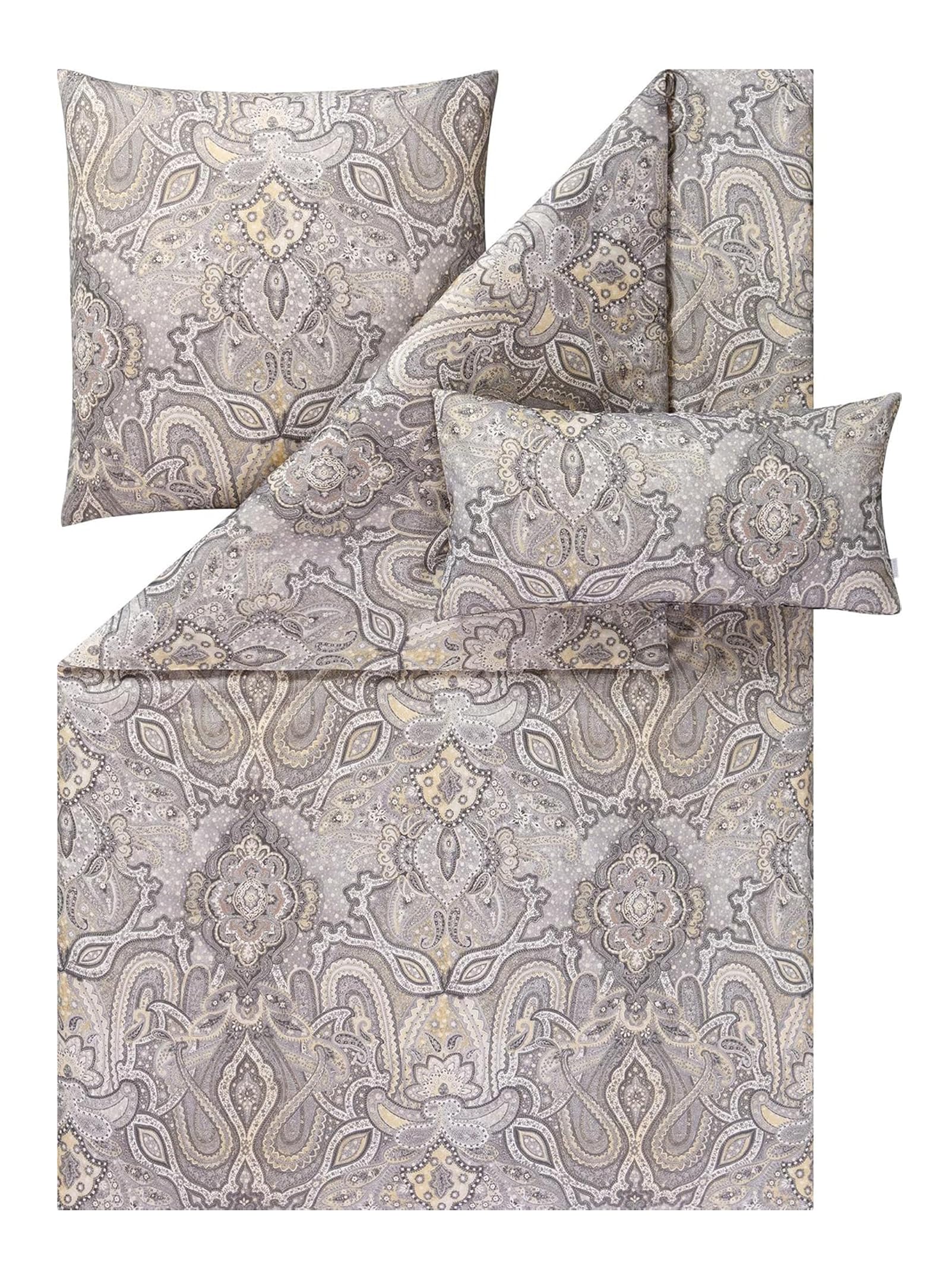 estella-fernanda-mako-satin-bettw-sche-silber-135x200-cm-80x80-cm-100-baumwolle image 2