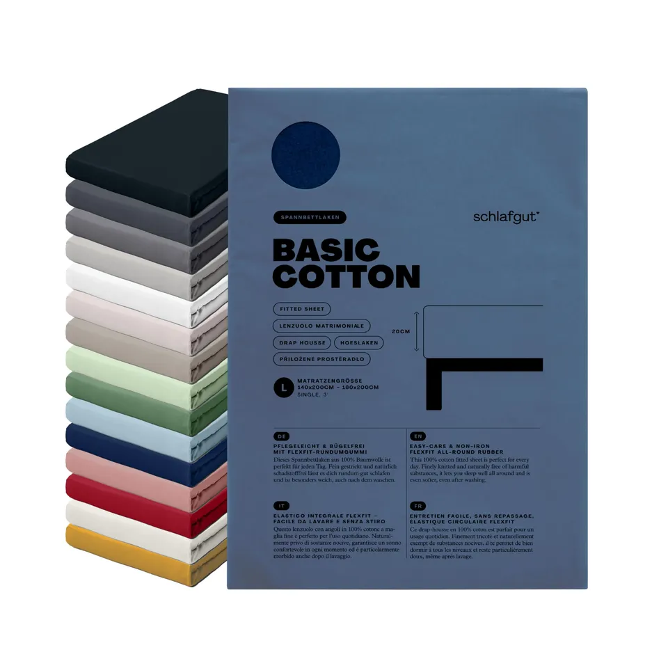 schlafgut-basic-cotton-spannbettlaken-90x200-cm-100-baumwolle-blue-deep image 1