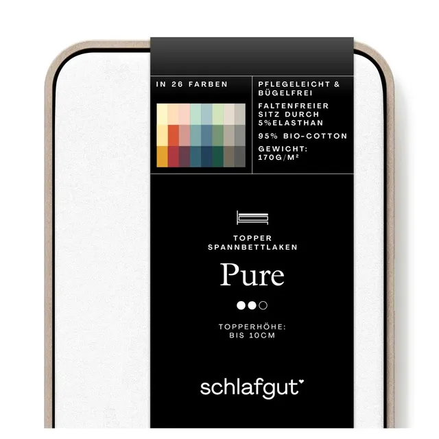 schlafgut-pure-topper-spannbettlaken-180x200-cm-bio-baumwolle-full-white image 1