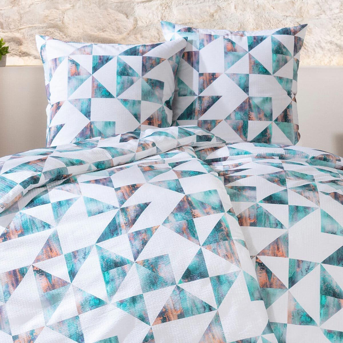estella-bettw-sche-charlie-azur-140x200-cm-70x90-cm-seersucker-100-baumwolle image 3