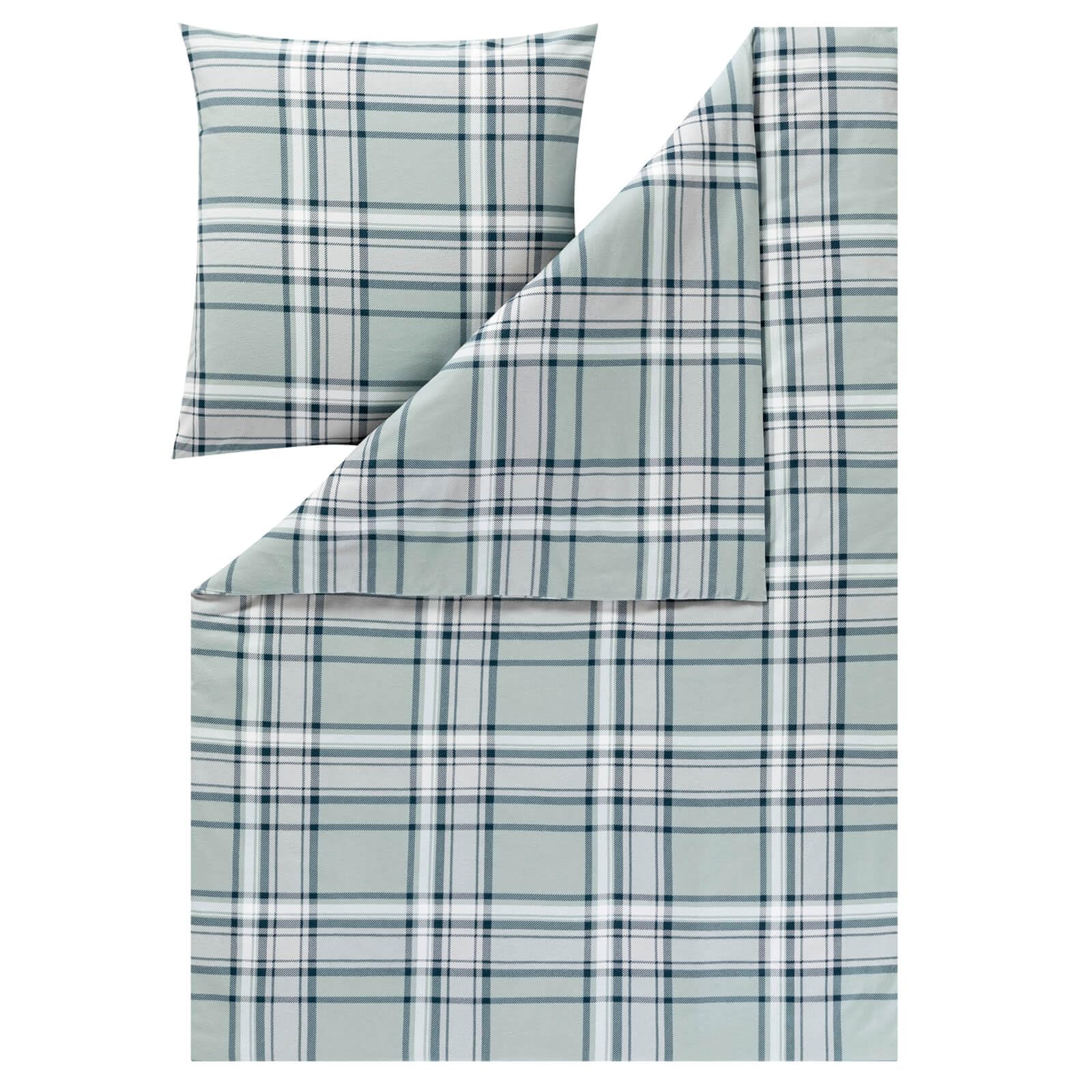 estella-bettw-sche-hannes-4459-kuschelflanell-karo-jade-155x220-cm image 1