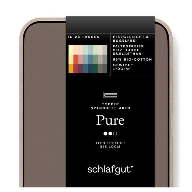 schlafgut-pure-topper-spannbettlaken-120x200-cm-bio-baumwolle-sand-deep image 1
