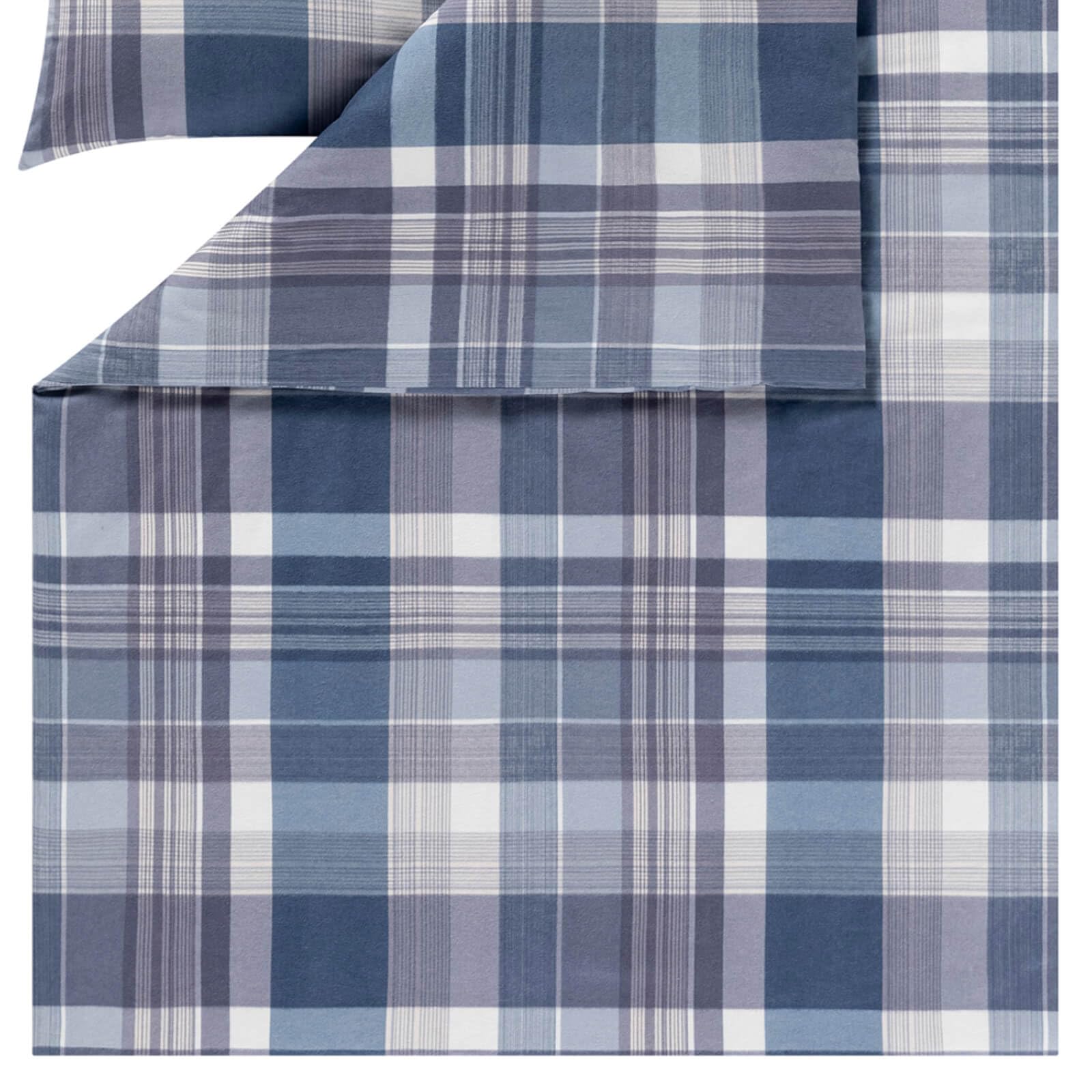 estella-ambros-4473-kuschelflanell-bettw-sche-navy-karo-155-x-220-cm image 3