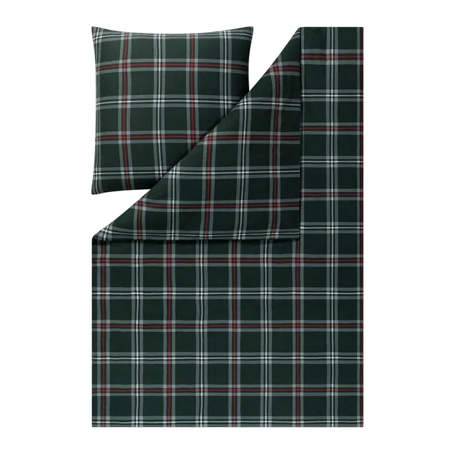 estella-harry-tanne-kuschelflanell-bettw-sche-karo-100-baumwolle image 1