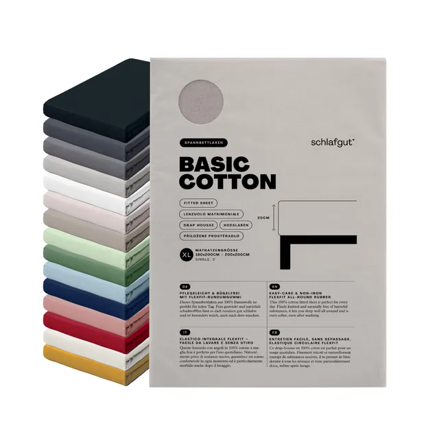 schlafgut-basic-cotton-spannbettlaken-180x200-cm-sand-mid image 1