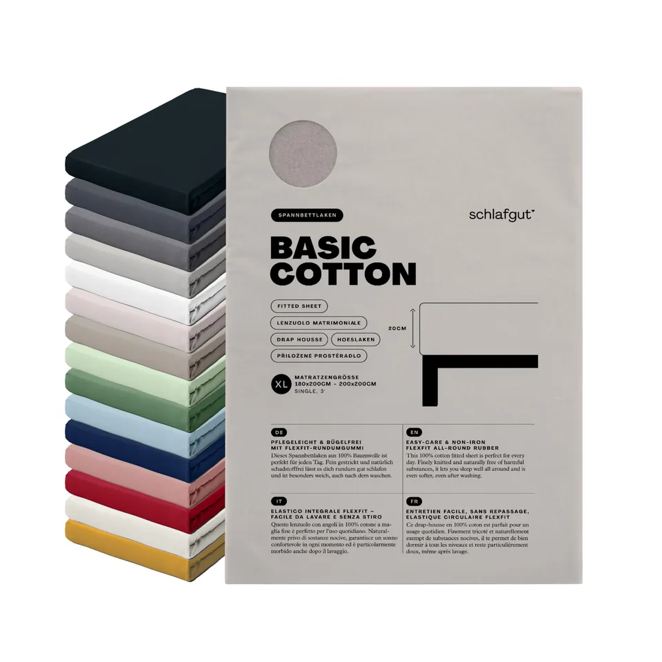 schlafgut-basic-cotton-spannbettlaken-180x200-cm-sand-mid image 1