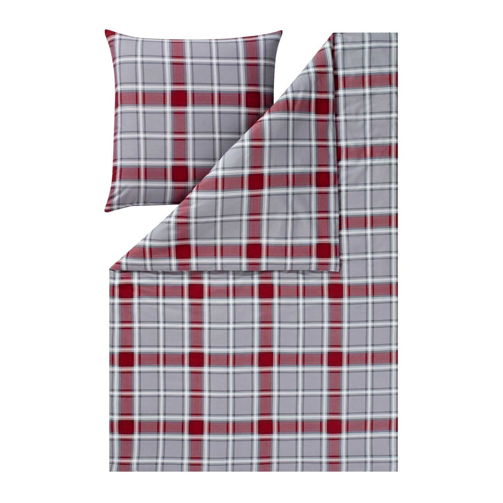 estella-quirin-kuschelflanell-bettw-sche-grau-rot-karo-155x220-cm-80x80-cm image 1
