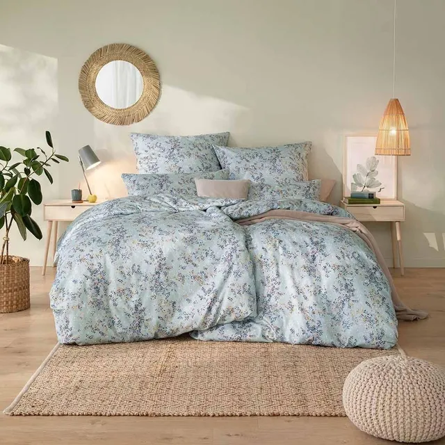 estella-mako-satin-bettw-sche-155x220-delizia-mint-bl-tter-tupfen-7951-520 image 1